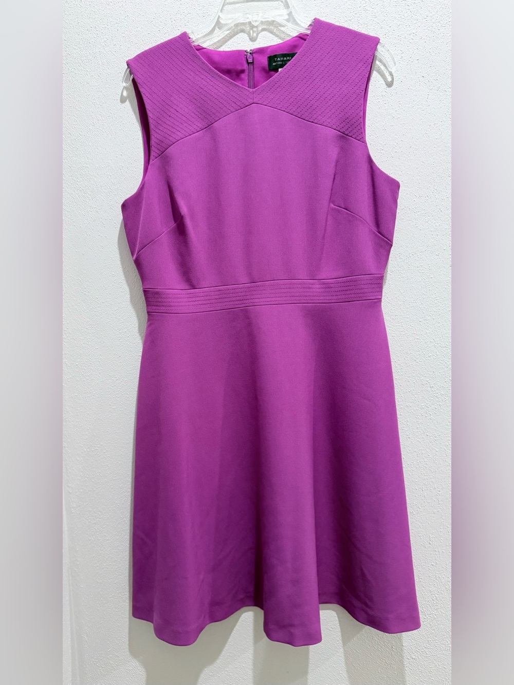 Tahari Fuchsia Sleeveless Fit-and-Flare Dress
